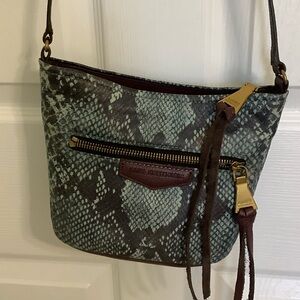Aimee Kestenberg Teal Snakeskin Crossbody Bag